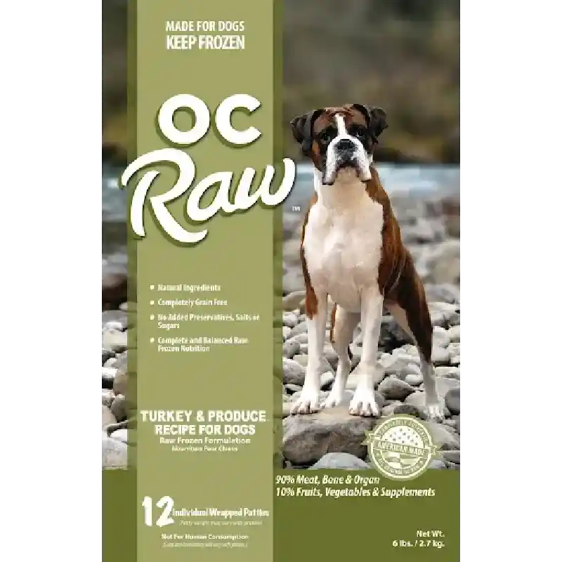 Oc Raw Dog Frozen Turkey & Produce Patties 6 Lbs