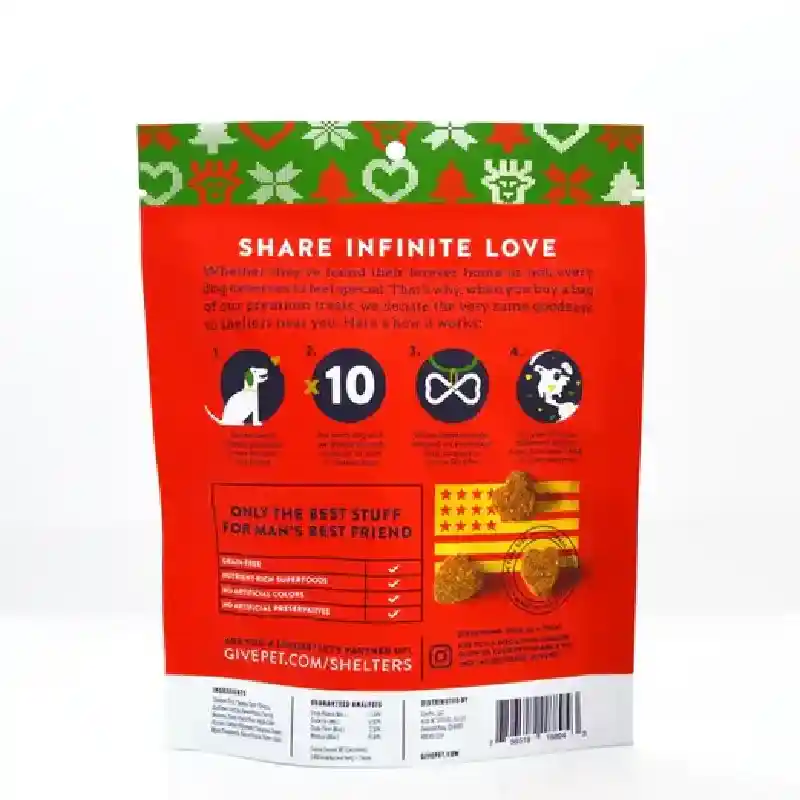 Givepet Holiday Dog Treat Soft Chew Pugly Sweater