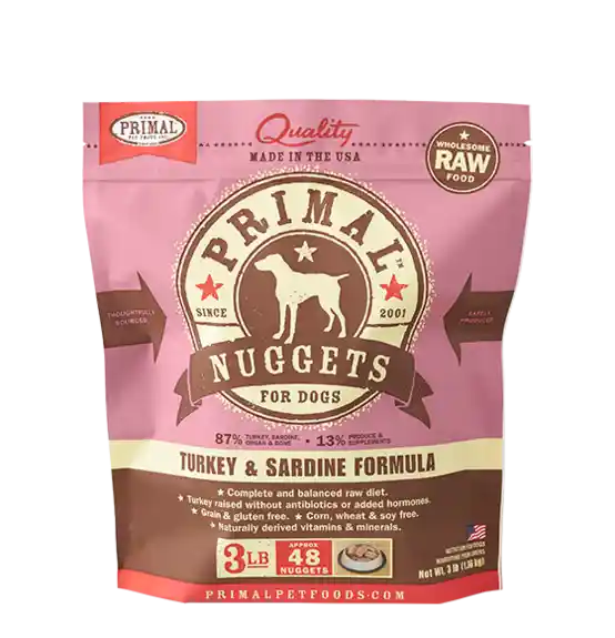 Raw Frozen Canine Trky & Sardine Nuggets Dog 6-lb