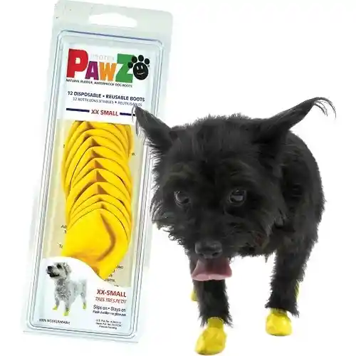 Waterproof Dog Boots, Yellow, 12 Count 2x-small
