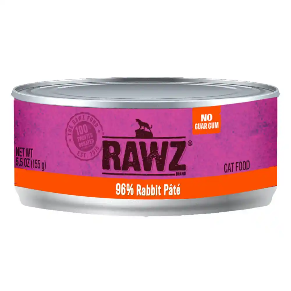 Rawz Cat Gf 96% Rabbit Pate Can 5.5 Oz