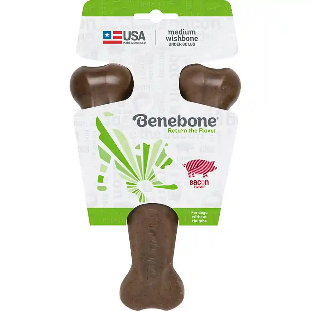 Benebone Wish Bone Dog Chew Real Bacon Medium