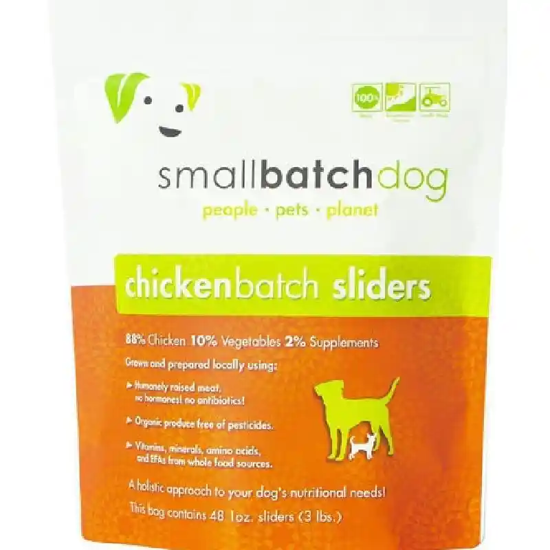 Smallbatch Dog Chicken Sliders Fd 25oz 4=cs