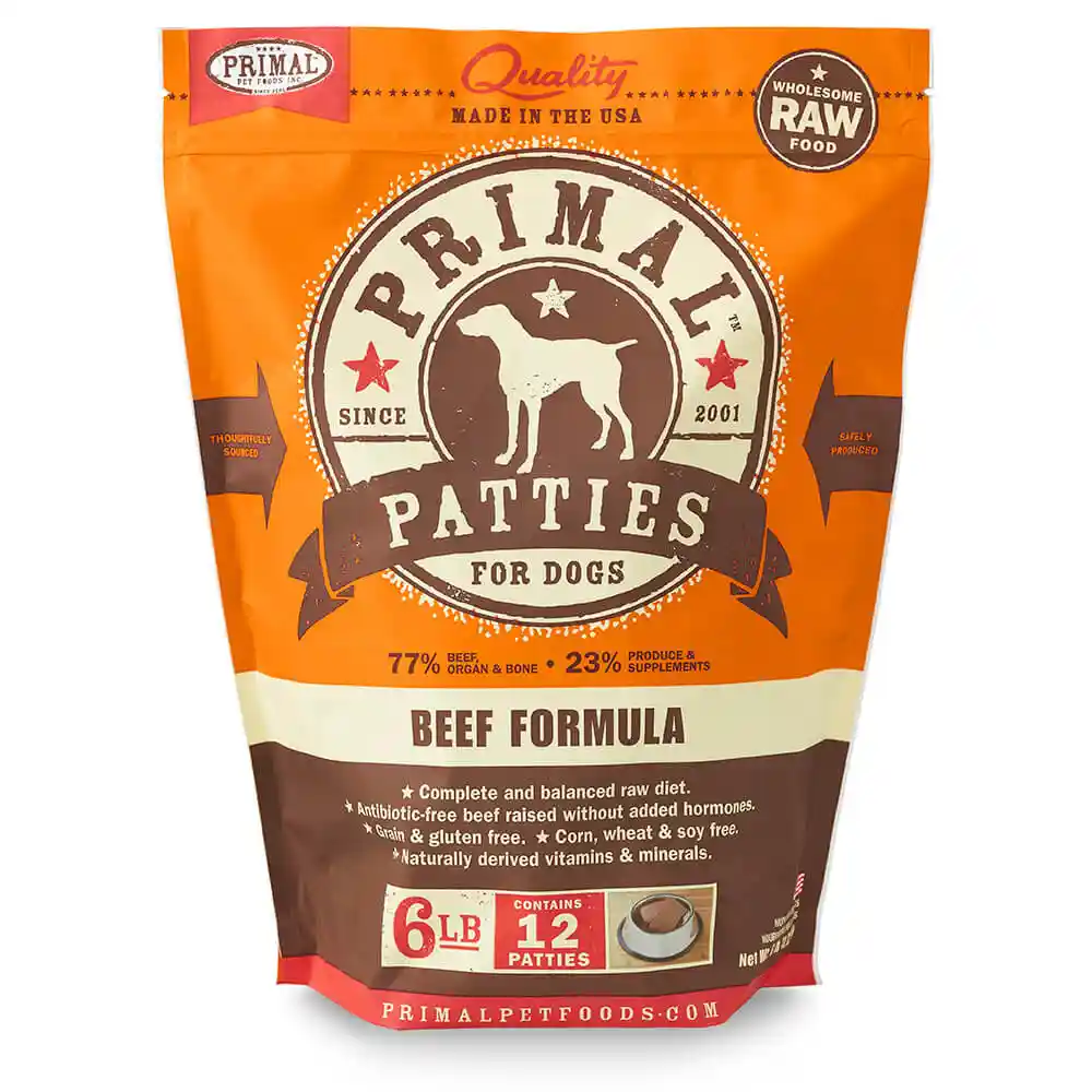 Raw Frozen Canine Beef Nuggets Dog Food 6-lb