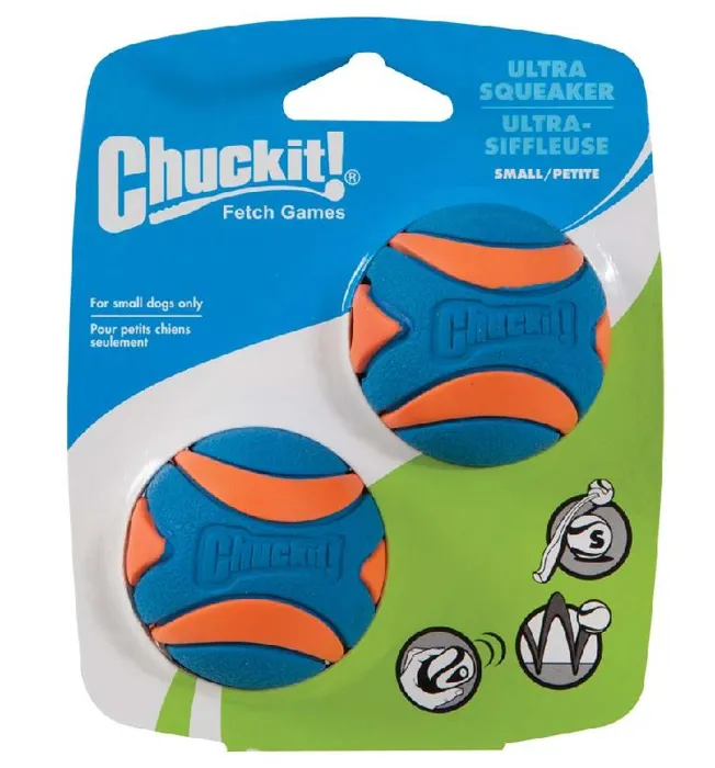 Chuck It! Ultra Squeaker Ball Sm 2pk