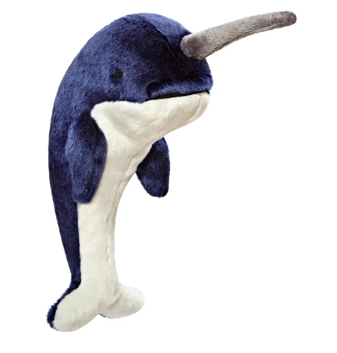 Fluff & Tuff Dog Toys Bleu Narwhal Medium