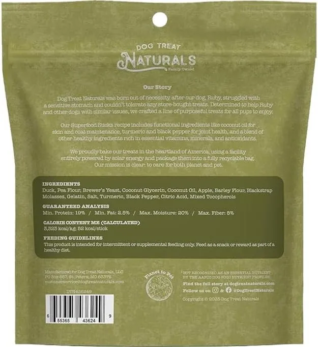 Dog Treat Naturals Duck & Apple Sticks 10oz