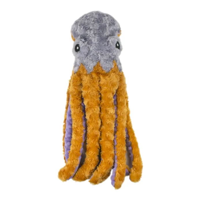 Tall Tails Octopus Rope Squeaker Crinkle Toy 14"