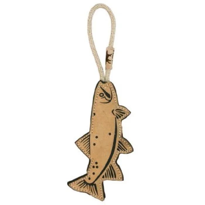 Tall Tails 15 In Nat Leather & Rope Trout Toy Ea