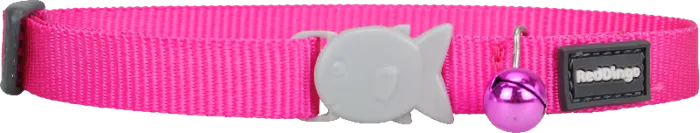Red Dingo Cat Collar Plain Hot Pink 12mm