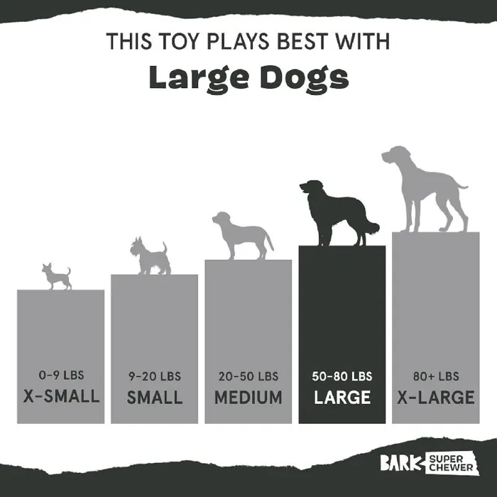 Bark Super Chewer Grey Bear Hugger Lg