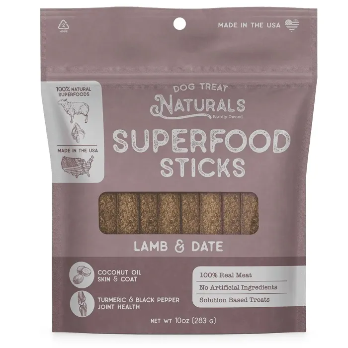 Dog Treat Naturals Lamb & Date Sticks 10oz