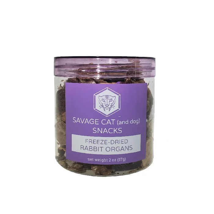 Savage Cat Fd Assorted Rabbit Organs 2 Oz Jar