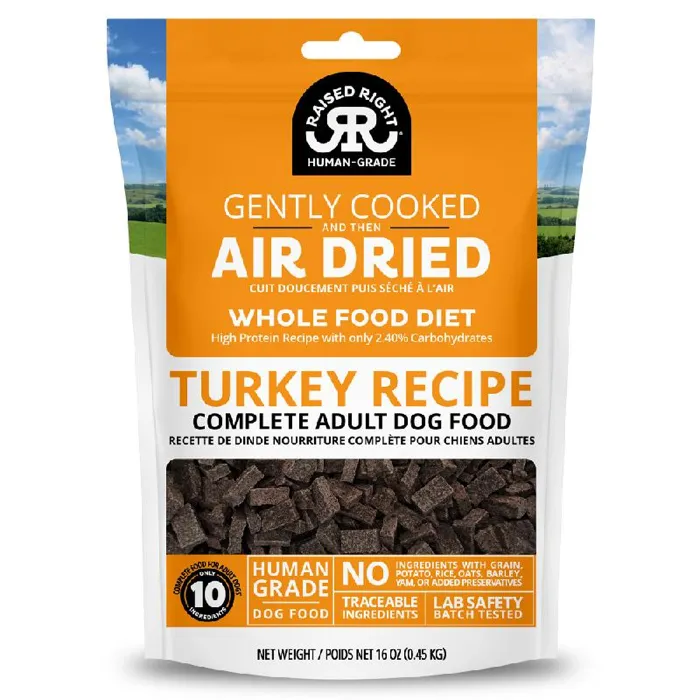 Raised Right Dog Air Dried Turkey 16 Oz